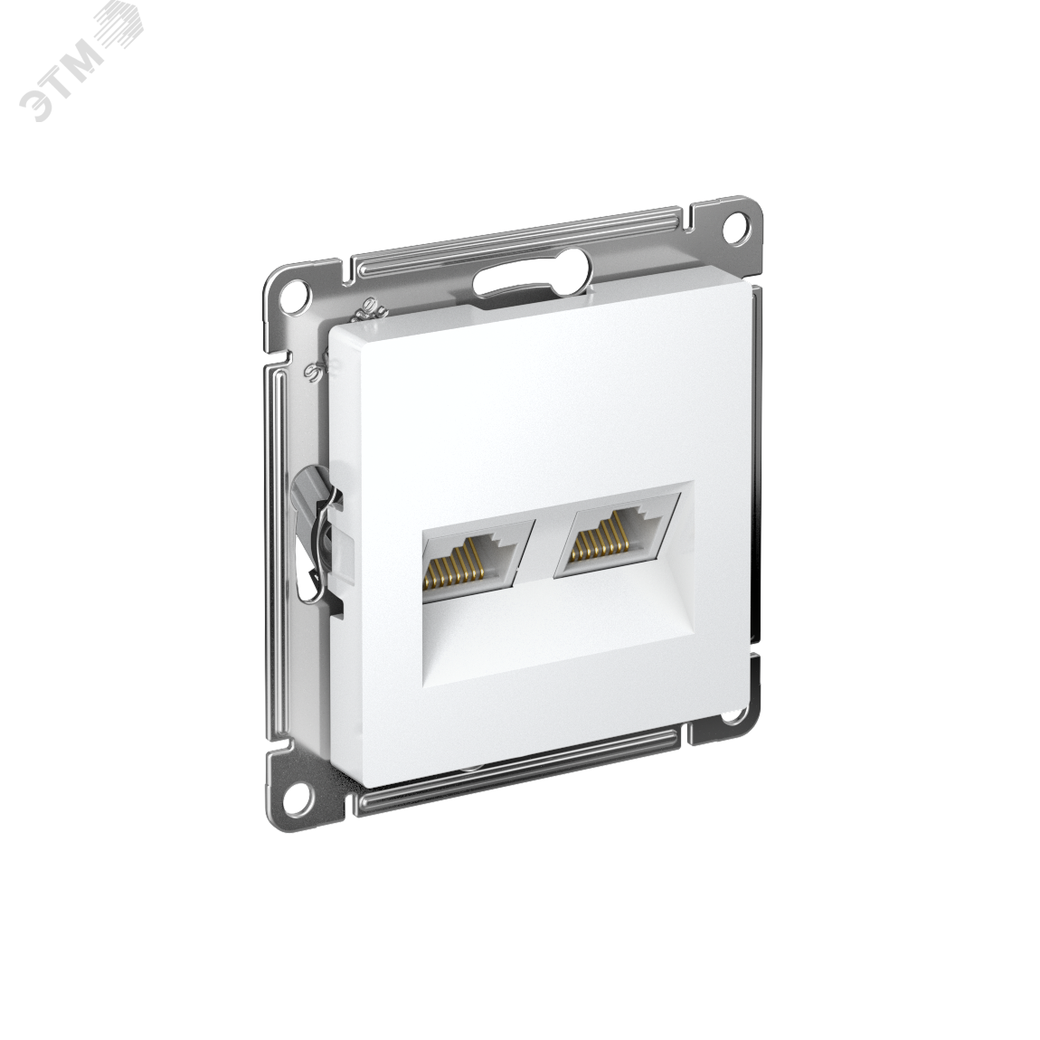 Розетка ATLASDESIGN двойная компьютерная RJ45+RJ45 категория 5E механизм белый
