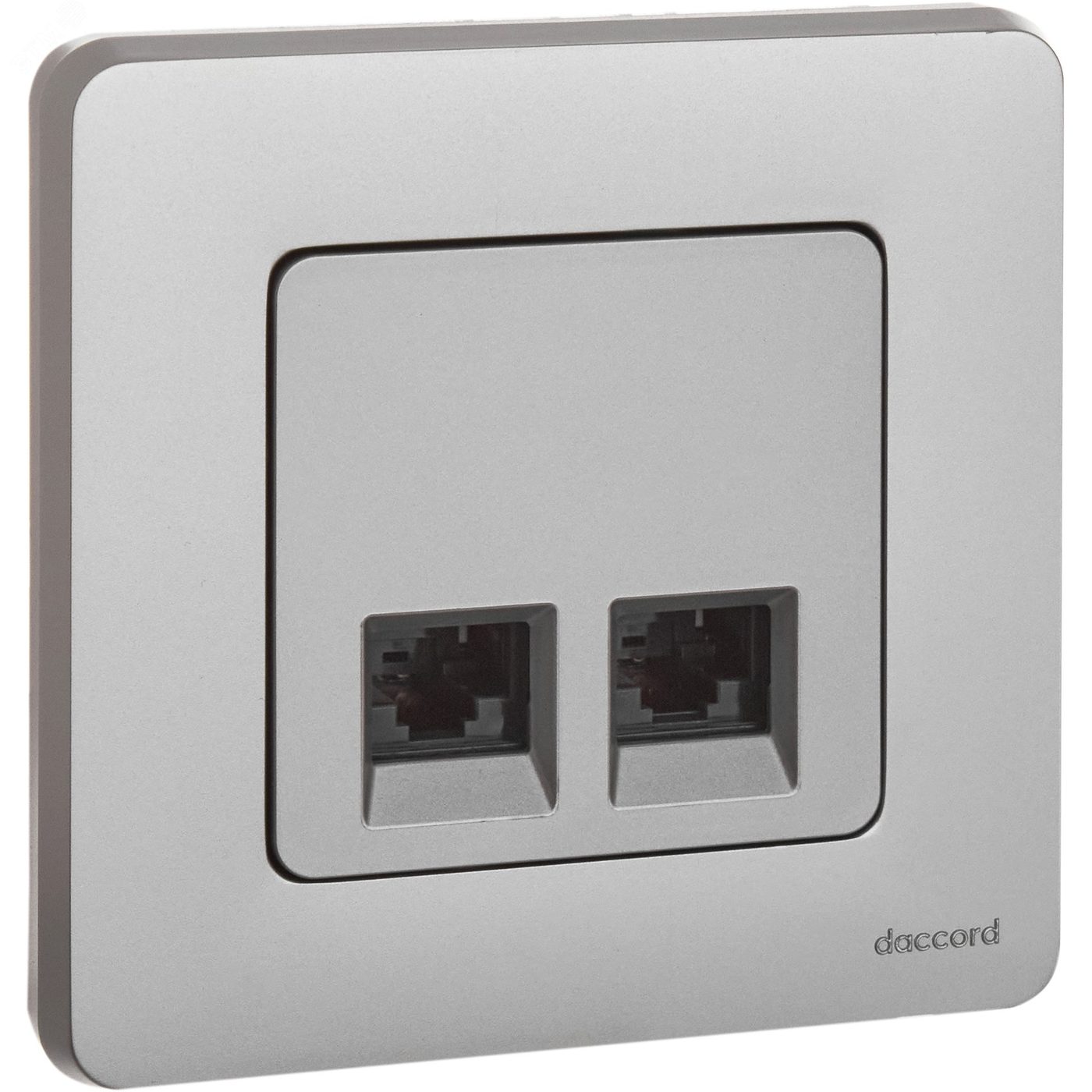 Розетка компьютерная двойная RJ45 категория 6 UTP алюминий INSPIRIA