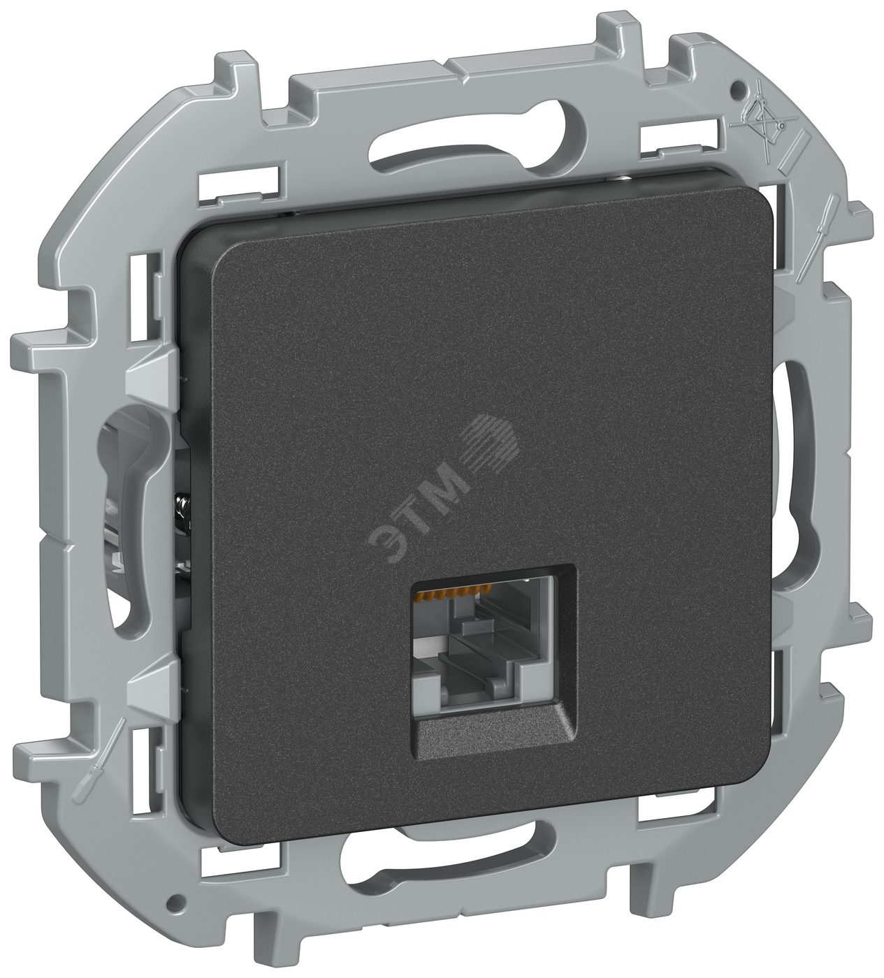 IEKINSPIRIA Розетка компьютерная RJ45 категория 6 UTP 6738331 антрацит