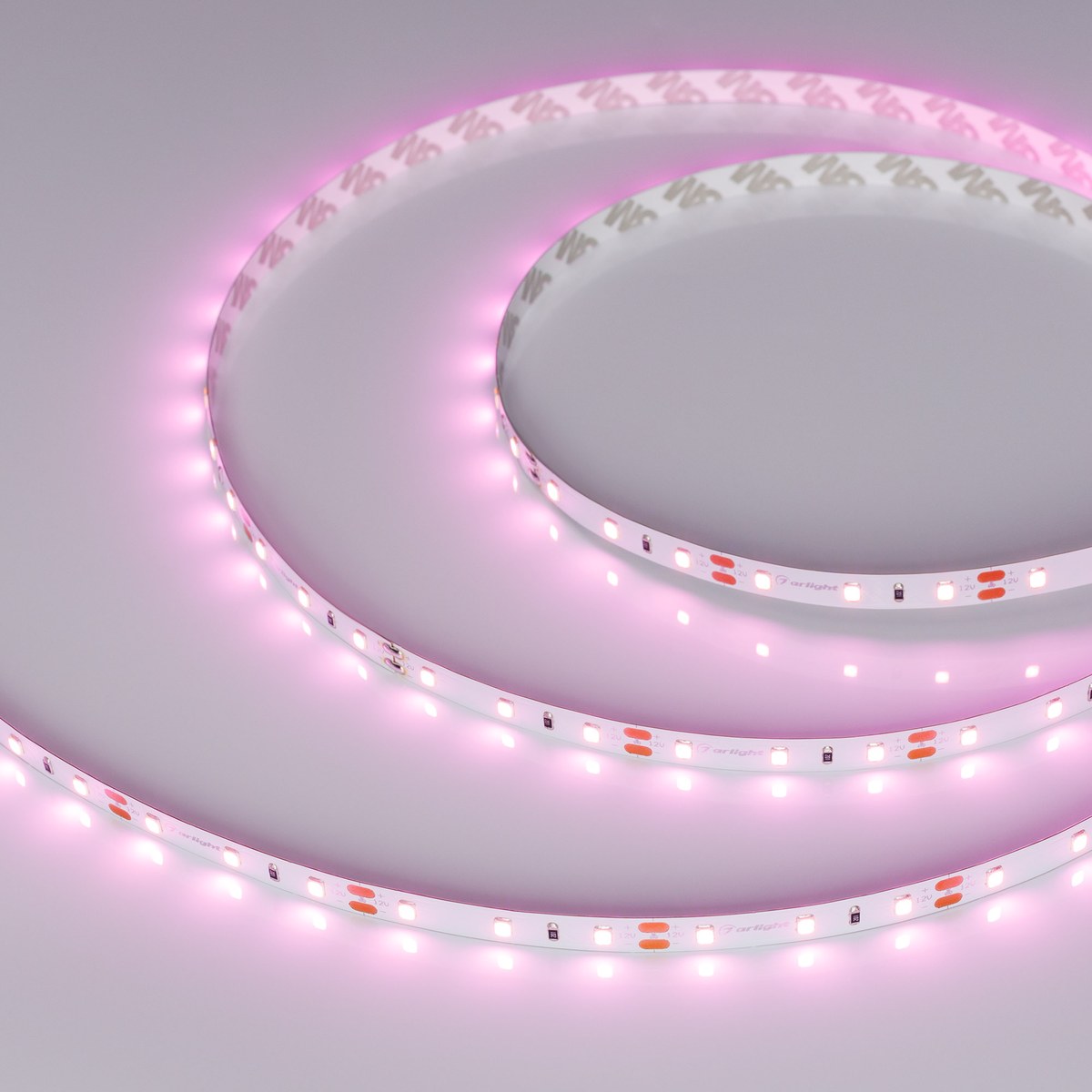 Светодиодная лента RT-A60-8mm 12V Pink (4.8 W/m, IP20, 2835, 5m)