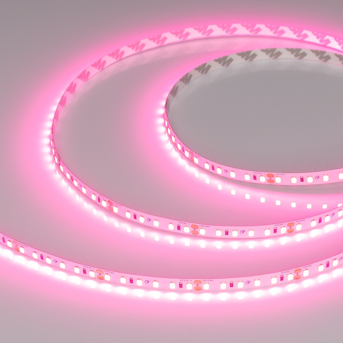 Светодиодная лента RT-A120-8mm 24V Pink (9.6 W/m, IP20, 2835, 5m)