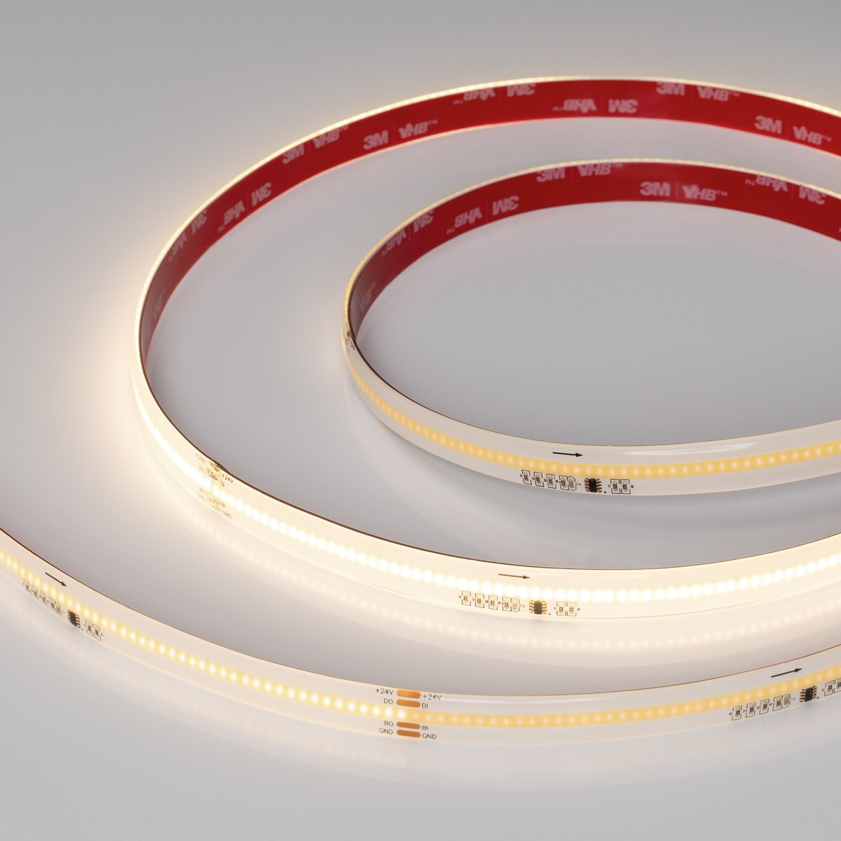 Светодиодная лента герметичная SPI-COB-SE-X378-12mm 24V Warm3000-PX63-BPT (7 W/m, IP65, 5m)