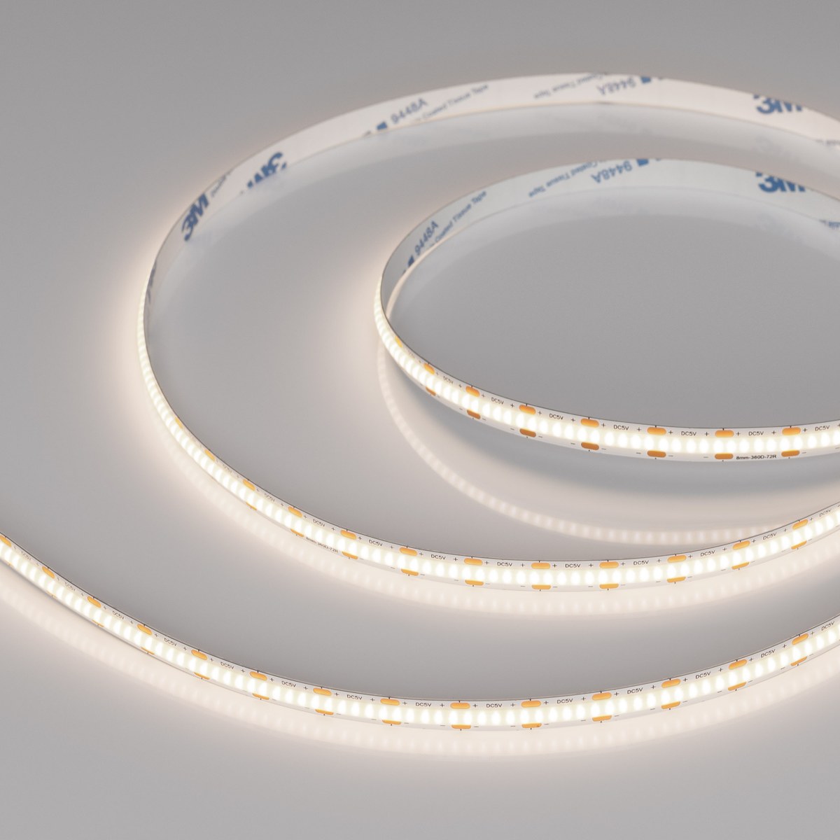 Светодиодная лента COB-X360-8mm 5V Day4000 (5 W/m, IP20, 5m)