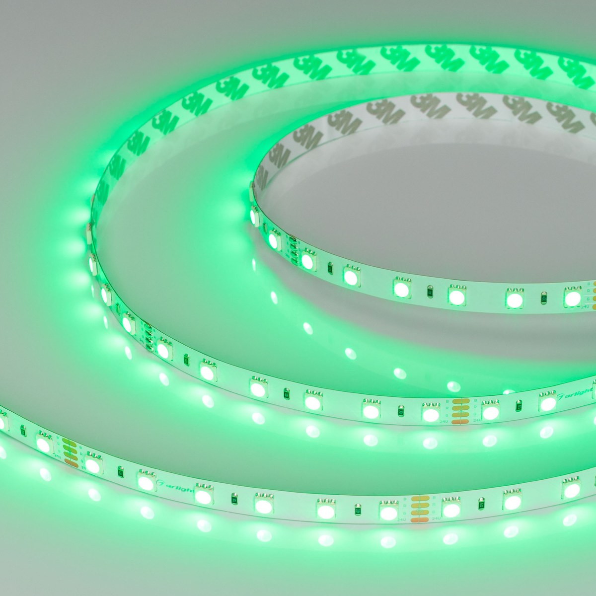Светодиодная лента RT-B60-10mm 24V RGB (14.4 W/m, IP20, 5060, 50m)