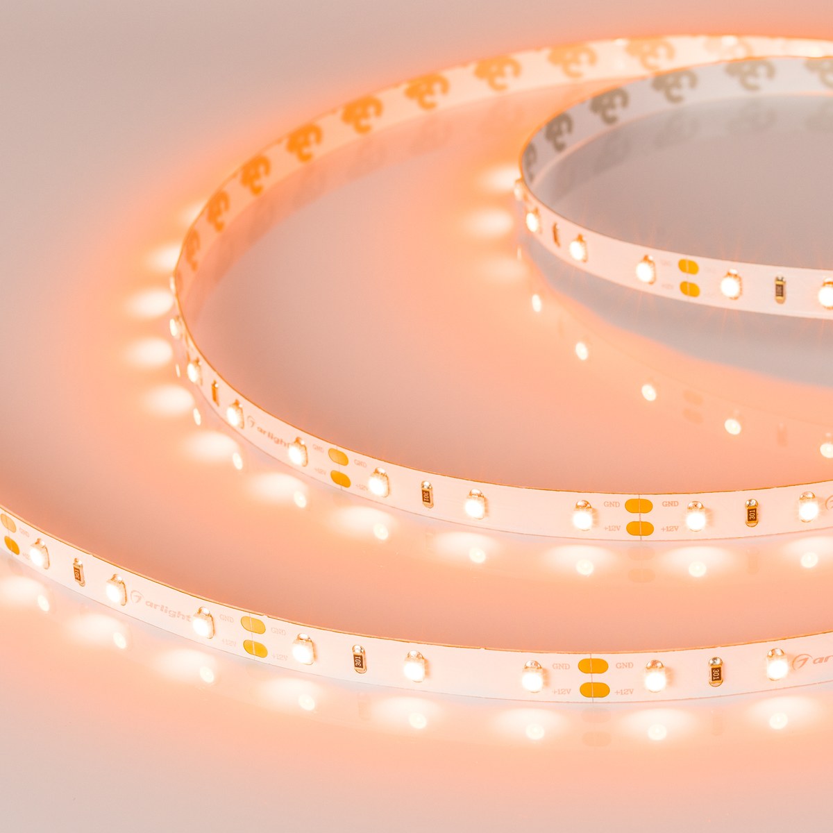 Светодиодная лента RT-A60-8mm 12V Orange (4.8 W/m, IP20, 2835, 5m)