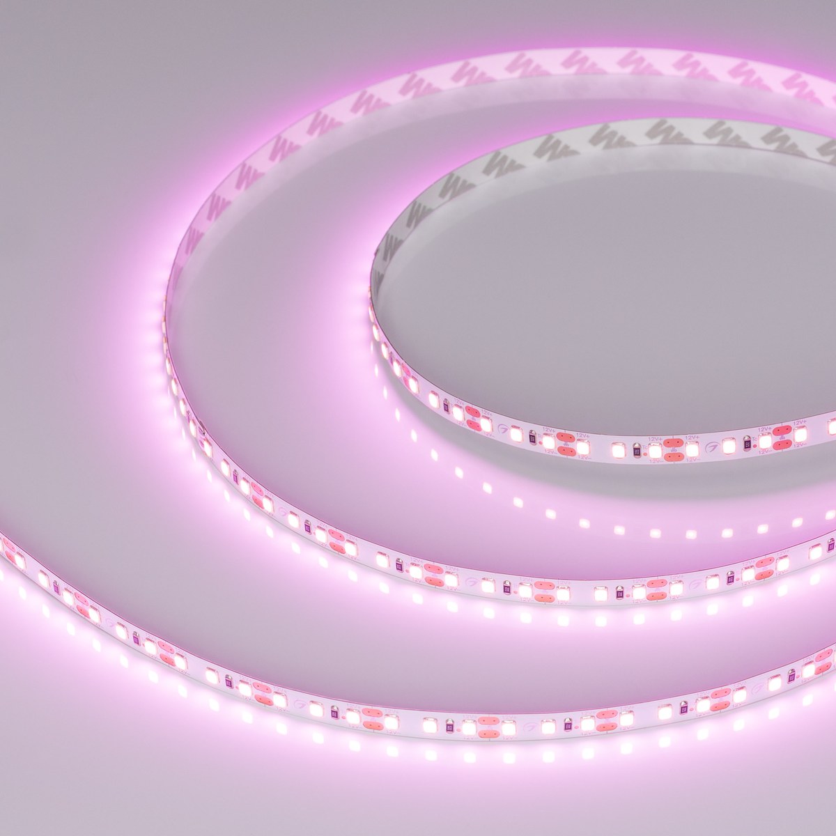 Светодиодная лента RT-A120-8mm 12V Pink (9.6 W/m, IP20, 2835, 5m)