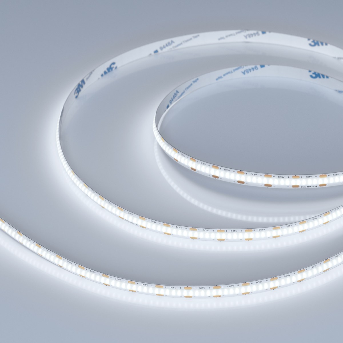 Светодиодная лента COB-X360-8mm 5V White6000 (5 W/m, IP20, 5m)