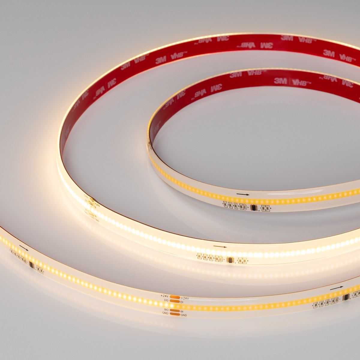 Светодиодная лента герметичная SPI-COB-SE-X378-12mm 24V Warm2700-PX63-BPT (7 W/m, IP65, 5m)