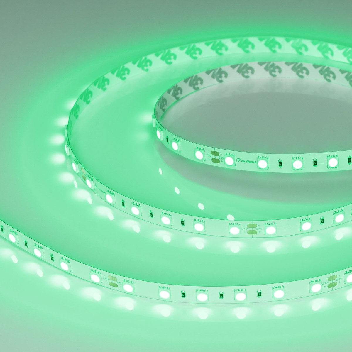 Светодиодная лента RT-B60-10mm 24V Green (14.4 W/m, IP20, 5060, 5m)