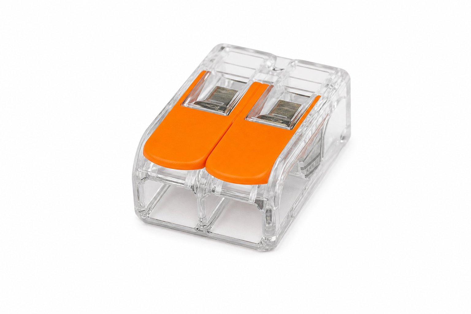 Клемма WAGO 221-412 COMPACT на 2 провода 0,2–4 мм², прозрачная, упаковка 100 шт