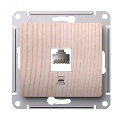 GLOSSA розетка компьютерная RJ45 кат.5Е, механизм, сосна