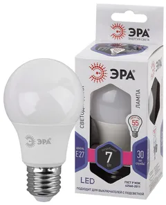 Лампа светодиодная LED 7 Вт 560Лм 6000К груша холодный E27 170-265В LED A60-7W-860-E27 Standart