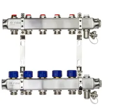 Коллекторная группа SSM-5R set 5 контуров 1'X3/4' с термостатическими клапанами и кронштейнами