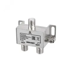 Делитель ТВ x 2 под F разъем 5-1000МГц Silver (3 F-разъема в комплекте)
