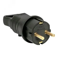 Вилка угловая каучуковая с кольцом 230В 2P+PE 16A IP44 PROxima