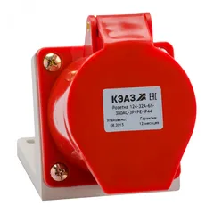 Розетка 114-16А-6h-380AC-3P+PE-IP44