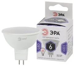 Лампа светодиодная LED 6 Вт 480Лм 6000К софит холодный GU5.3 170-265В LED MR16-6W-860-GU5.3 Standart