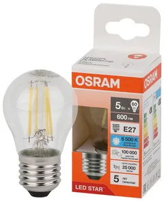 LED STAR CL P 60 5W/865 220-240V FIL CL E27 600lm - LED лампа шарик OSRAM