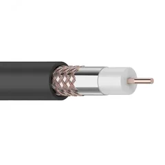Кабель коаксиальный RG-6U+Cu 75 Ом Cu/Al/Cu 64% OUT черный 100 м