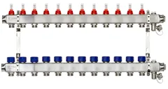 Коллекторная группа SSM-12RF set 12 контуров 1'X3/4' с расходомерами и кронштейнами