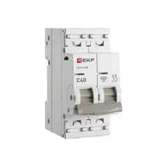 Выключатель автоматический двухполюсный 2P 40А (C) 6kA ВА 47-63N M636240C PROXIMA EKF