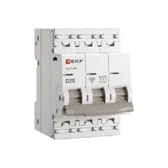 Выключатель автоматический трехполюсный 3P 20А (D) 6kA ВА 47-63N M636320D PROXIMA EKF