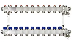 Коллекторная группа SSM-11R set 11 контуров 1'X3/4' с термостатическими клапанами и кронштейнами