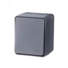 AtlasDesign Profi54 переключатель одноклавишный IP54 10 АХ, АНТРАЦИТ, Россия