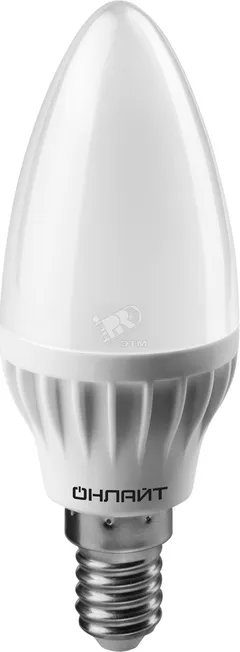 Лампа светодиодная LED 6вт E14 белый матовая свеча