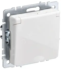 BRITE Розетка 1-местная с заземлением с защитными шторками и крышкой 16А IP20 РСбш10-3-БрБ белый