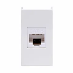 Компьютерная розетка RJ-45, кат. 6, 8P8C, Viva, белая, 1 модуль
