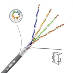 Кабель витая пара СORDLINE F/UTP 5e Сu 4х2х0.51 PVC IN PROF серый 305м