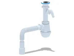 Сифон для мойки АНИ Грот 1 1/2'X40 с отводом для стиральной машины с гибкой трубой 40х40/50