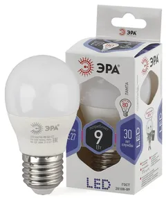Лампа светодиодная LED 9 Вт 720Лм 6000К шар холодный E27 170-265В LED P45-9W-860-E27 Standart