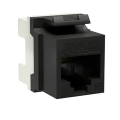 Модуль Кейстоун (Keystone) RJ45 CAT5E неэкр180 градусов черный