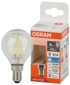 LED STAR CL P 40 4W/865 220-240V FIL CL E14 470lm - LED лампа шарик OSRAM