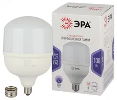 Лампа светодиодная LED 100 Вт 8000Лм 6500К T160 холодный E27/E40 (переходник) 170-265В LED POWER T160-100W-6500-E27/E40