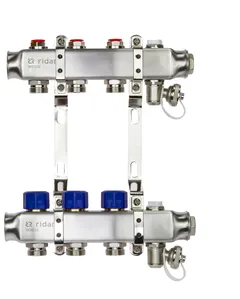 Коллекторная группа SSM-3R set 3 контура 1'X3/4' с термостатическими клапанами и кронштейнами