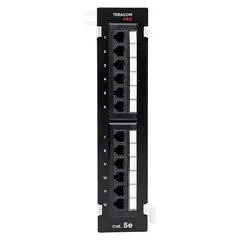 Патч-панель настенная TERACOM PRO Cat.5E неэкранированная UTP 12 портов RJ-45 Dual IDC