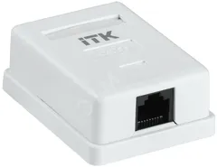 Настенная информационная розетка RJ45 8P8C кат.5E UTP 1-порт белая
