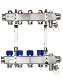 Коллекторная группа SSM-4R set 4 контура 1'X3/4' с термостатическими клапанами и кронштейнами
