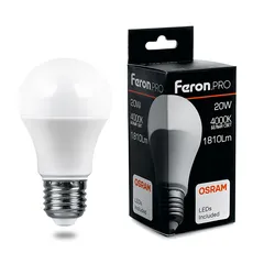 Лампа светодиодная LED 20вт Е27 белый .PRO