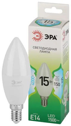 Лампа светодиодная LED 15 Вт 1500Лм 4000К свеча нейтральный E14 220-240В LED B35-15W-840-E14 Green Line