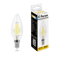 Лампа светодиодная LED 5вт Е14 теплый свеча FILAMENT