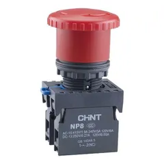 Кнопка Грибок  40мм NP8-11ZS/14 с фиксацией, красная, 1НО+1НЗ, IP65 (R)