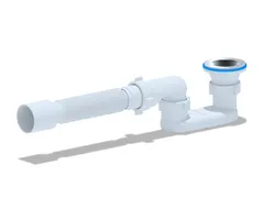 Сифон для душевого поддона АНИ 1 1/2'X40 плоский с гибкой трубой 40х50