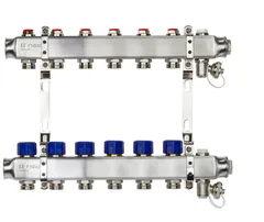 Коллекторная группа SSM-6R set 6 контуров 1'X3/4' с термостатическими клапанами и кронштейнами