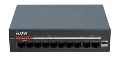 Коммутатор неуправляемый 8x100Мбит/с (RJ45 с PoE) , 2x100Мбит/с (RJ45) 60Вт