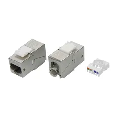 Модуль Кейстоун (Keystone) RJ45 CAT6A экранированный (STP)   180 градусов серебристый