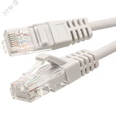 Патч-корд UTP 5e 4x2 26AWGCu LSZH серый 1м